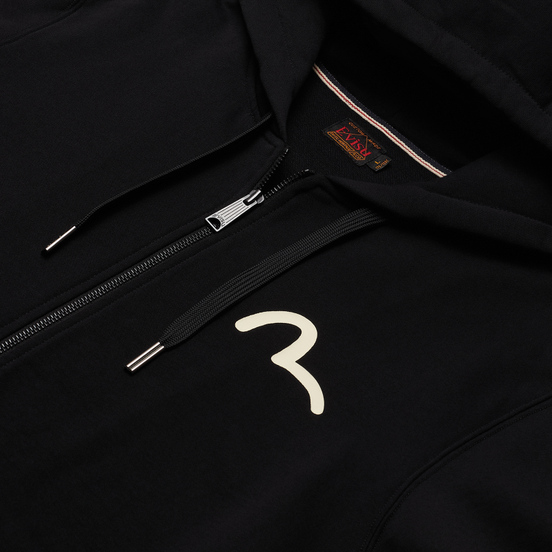 Мужская толстовка Evisu Evergreen Tigers Printed Logo Zip-Up Hoodie Black