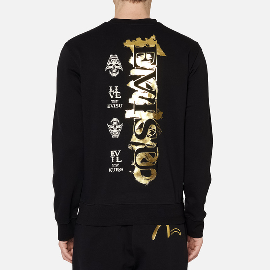 Мужская толстовка Evisu Evisukuro Calligraphy & Hannya Black