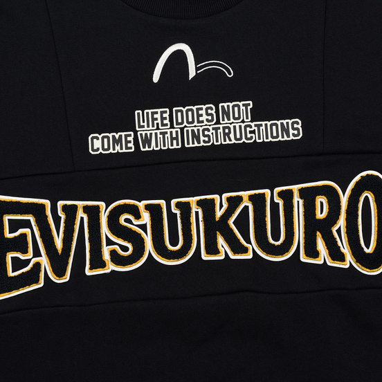 Мужская толстовка Evisu Evisukuro EK Reworked Side Zipper Black
