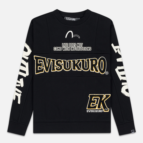 Мужская толстовка Evisu Evisukuro EK Reworked Side Zipper Black