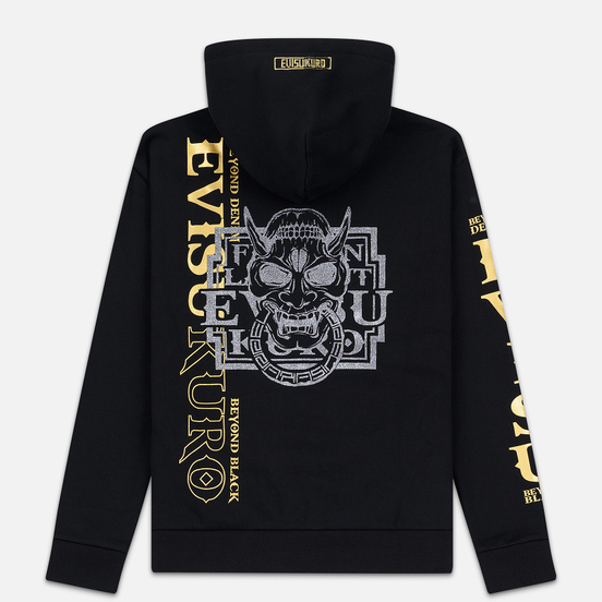 Мужская толстовка Evisu Evisukuro Hannya Heraldry Hoodie Kamon Badge Black