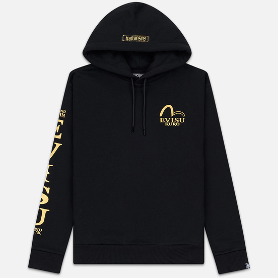 Мужская толстовка Evisu Evisukuro Hannya Heraldry Hoodie Kamon Badge Black