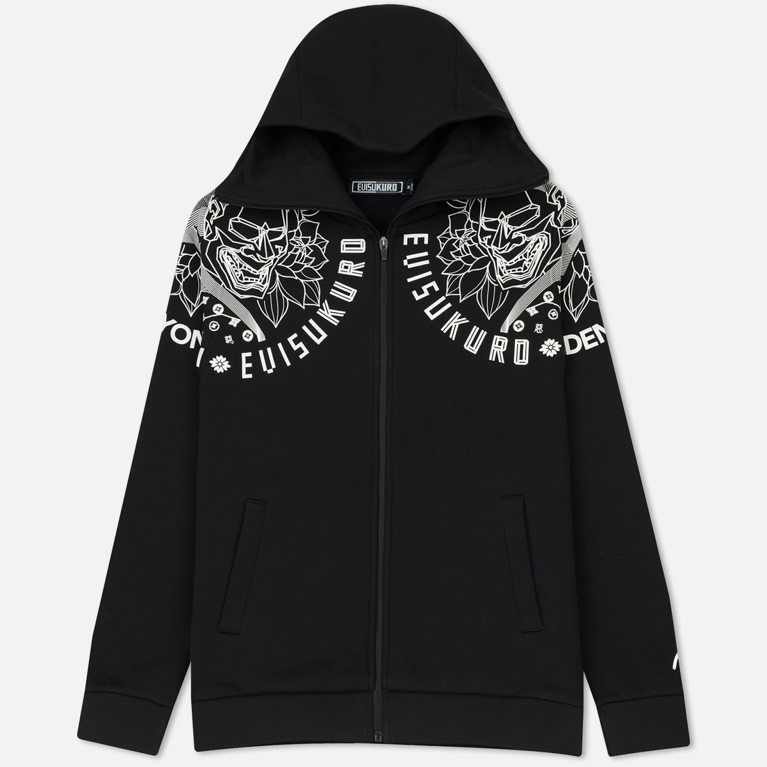 Мужская толстовка Evisu Evisukuro Hannya Lotus Side Print Zip-up