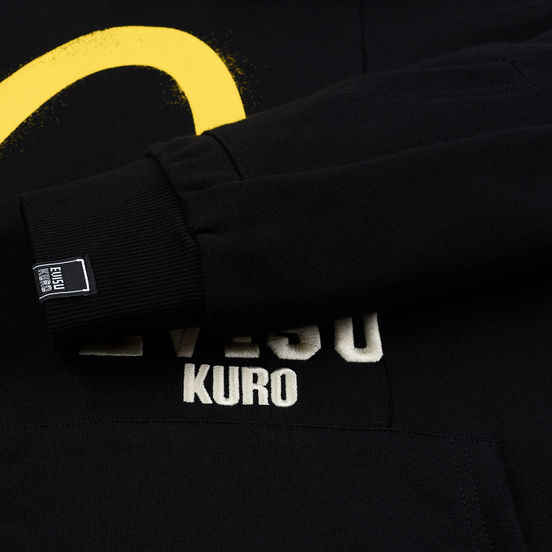 Мужская толстовка Evisu Evisukuro Reworked Second Hand Style Hoodie Black