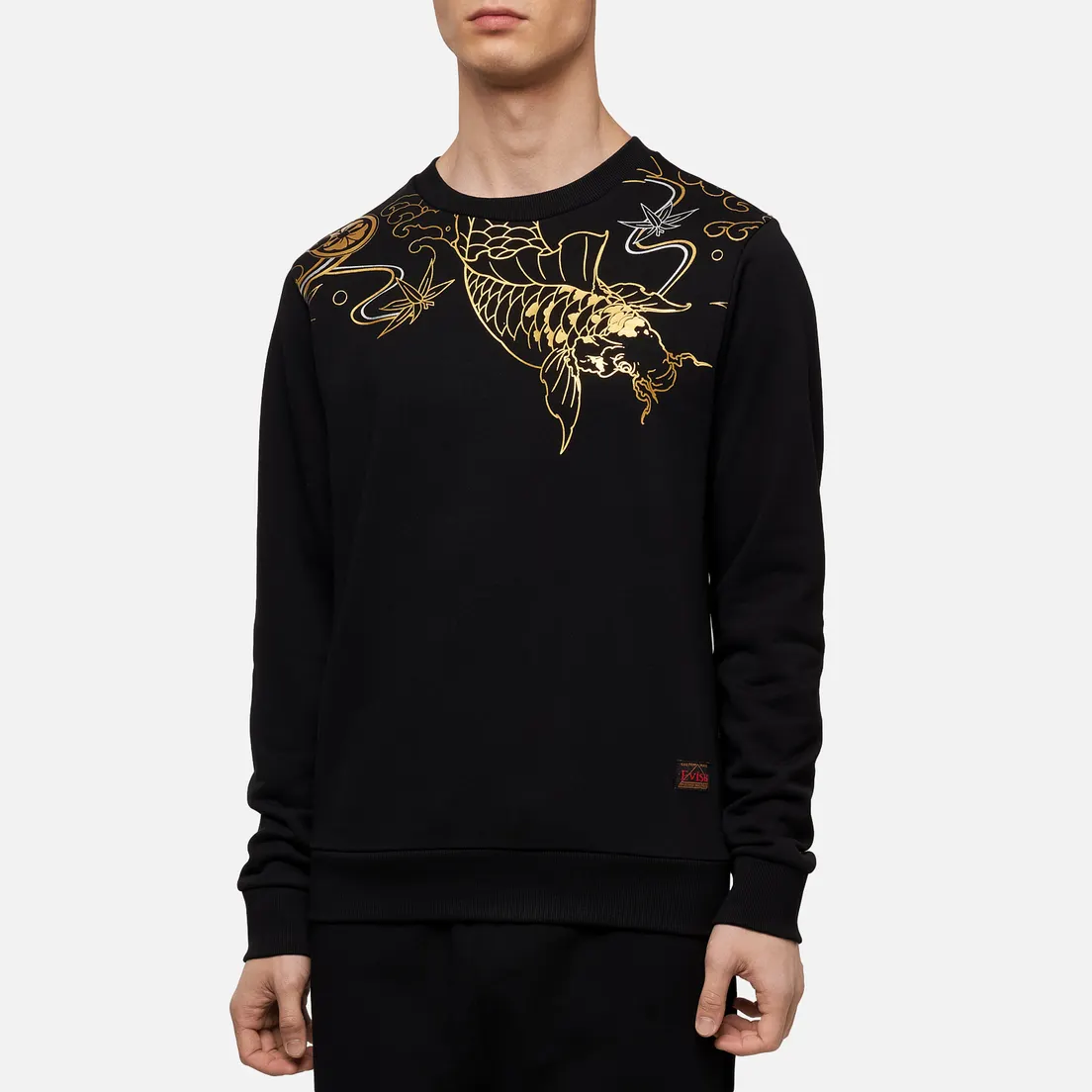 Evisu Мужская толстовка Heritage Carp & Wave Pattern Foil Printed