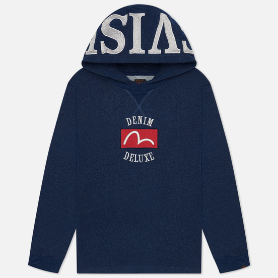 Мужская толстовка Evisu Heritage Logo and Seagull Embroidery Hoodie Indigo