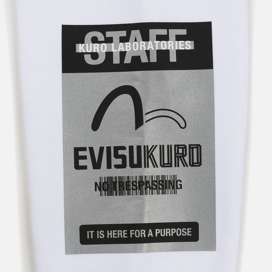 Мужская толстовка Evisu Hoodie With Detectable Arm Sleeves Bright White
