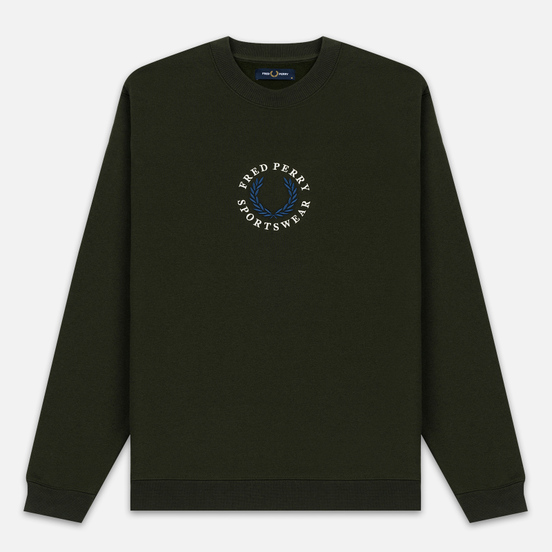 Мужская толстовка Fred Perry Archive Branding Embroidered Hunting Green