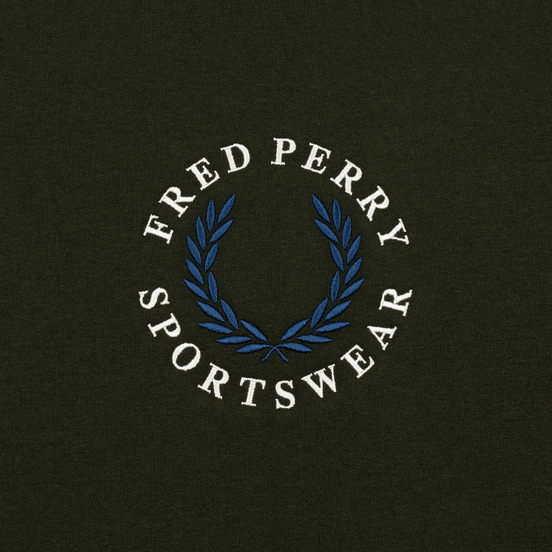 Мужская толстовка Fred Perry Archive Branding Embroidered Hunting Green