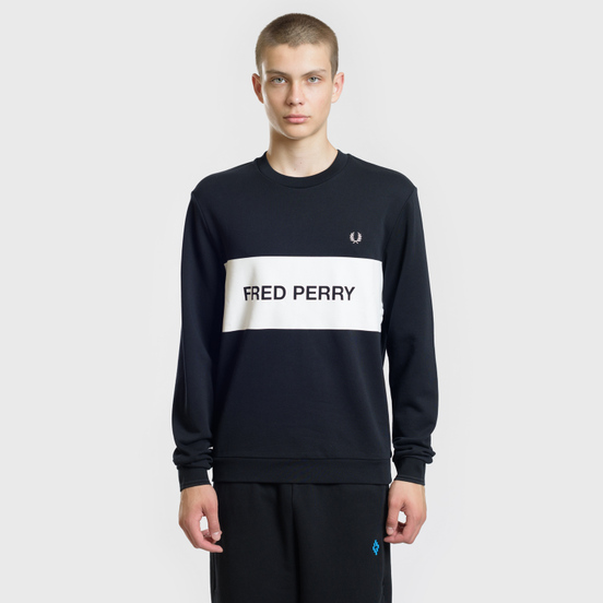 Мужская толстовка Fred Perry Chest Printed Panel Black