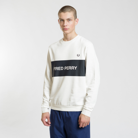 Мужская толстовка Fred Perry Chest Printed Panel Snow White