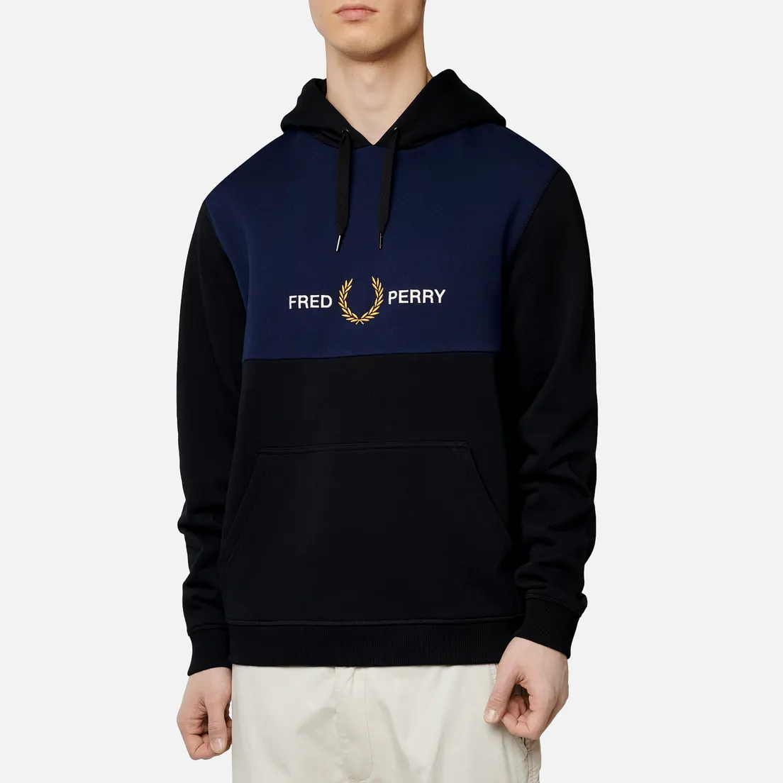 Fred Perry Мужская толстовка Embroidered Panel Hoodie