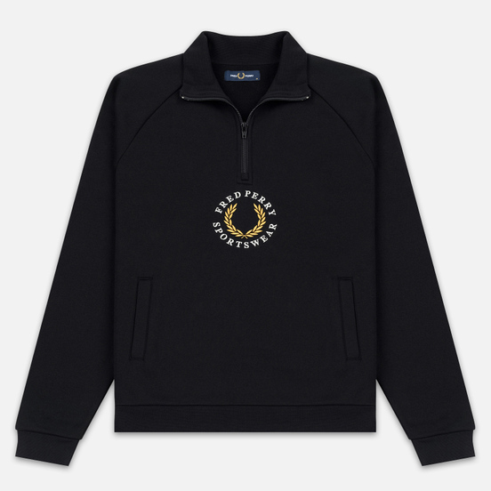 fred perry half zip pique sweatshirt