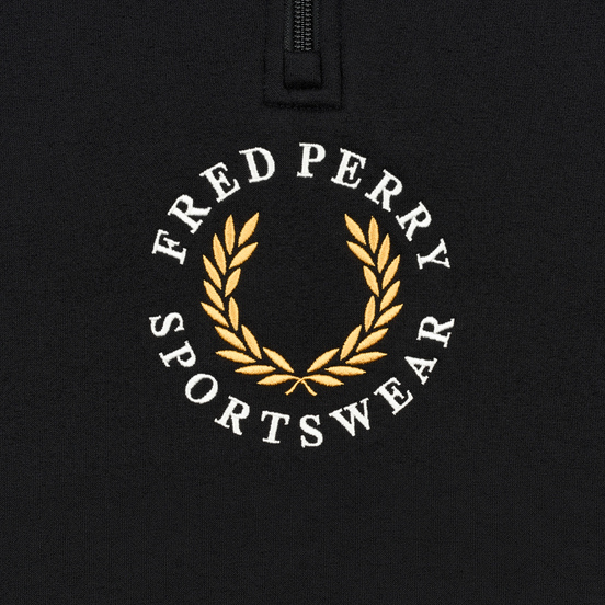 Мужская толстовка Fred Perry Half Zip Pique Black