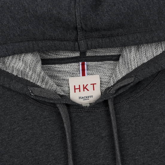 Мужская толстовка Hackett Logo HKT Hoodie Charcoal