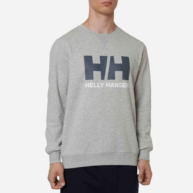 Мужская толстовка Helly Hansen, цвет серый, размер L 34000-950 HH Logo Crew - фото 3