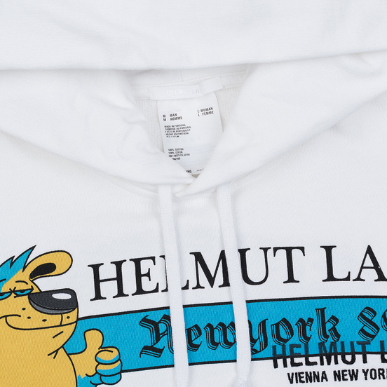 Мужская толстовка Helmut Lang Standard Hoodie Radio Generic Chalk White