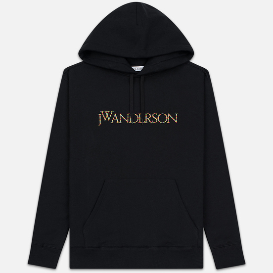 Мужская толстовка JW Anderson JWA Embroidery Logo Hoodie Black