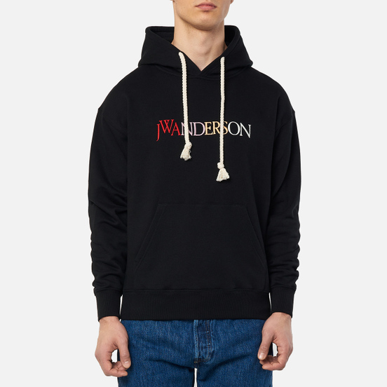 Мужская толстовка JW Anderson JWA Logo Embroidery Hoodie Black