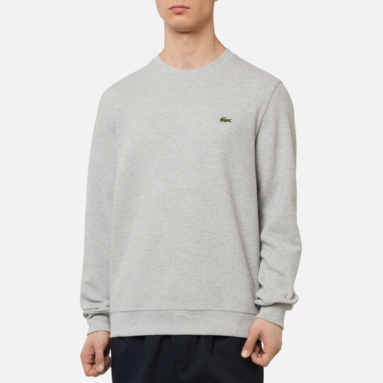 Мужская толстовка Lacoste Cotton Pique Fleece Crew Grey Chine