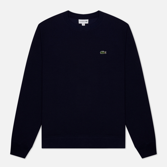 Мужская толстовка Lacoste Cotton Pique Fleece Crew Navy Blue