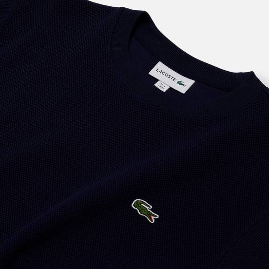 Мужская толстовка Lacoste Cotton Pique Fleece Crew Navy Blue