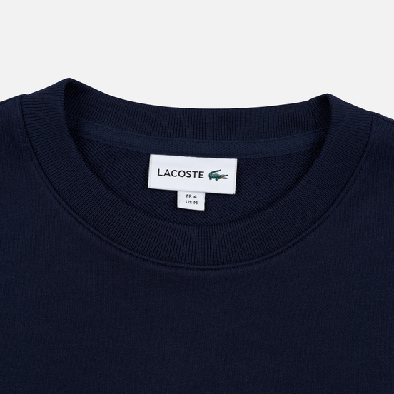 Мужская толстовка Lacoste Embroidered Multicolour Signature Fleece Navy Blue