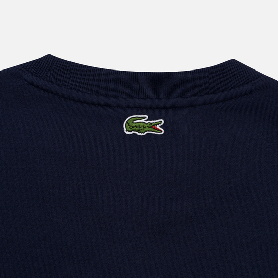Мужская толстовка Lacoste Embroidered Multicolour Signature Fleece Navy Blue
