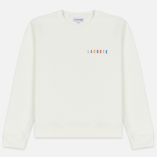 Мужская толстовка Lacoste Embroidered Multicolour Signature Fleece White