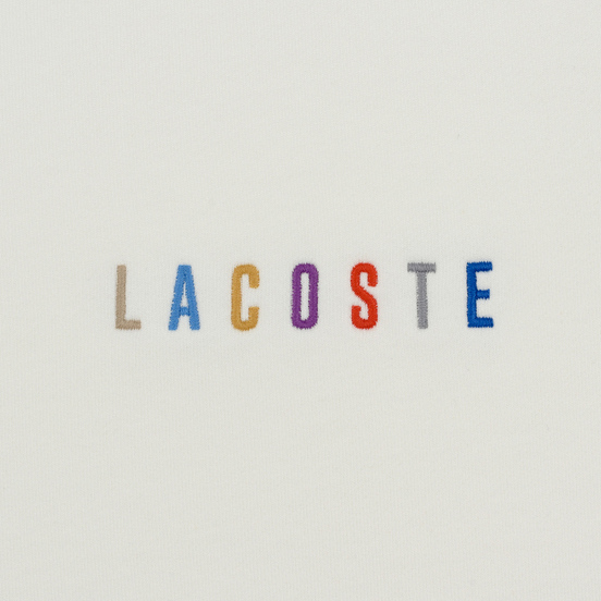 Мужская толстовка Lacoste Embroidered Multicolour Signature Fleece White