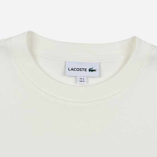 Мужская толстовка Lacoste Embroidered Multicolour Signature Fleece White