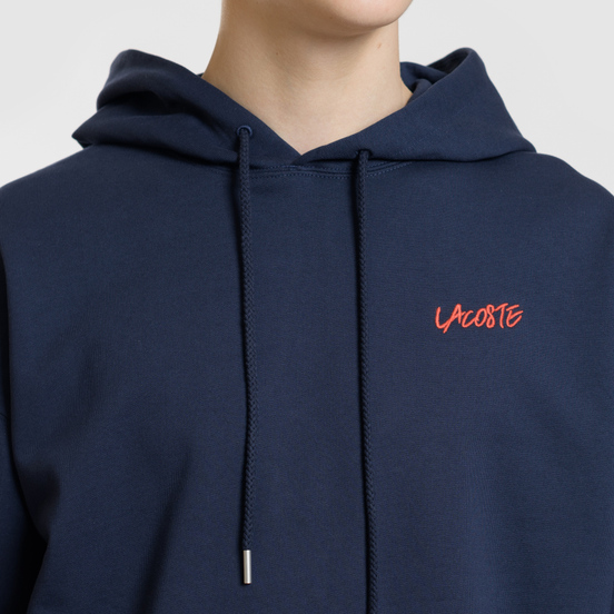 Мужская толстовка Lacoste Live Signature Embroidery Print Hoodie Navy Blue/Red/Light Blue/Black