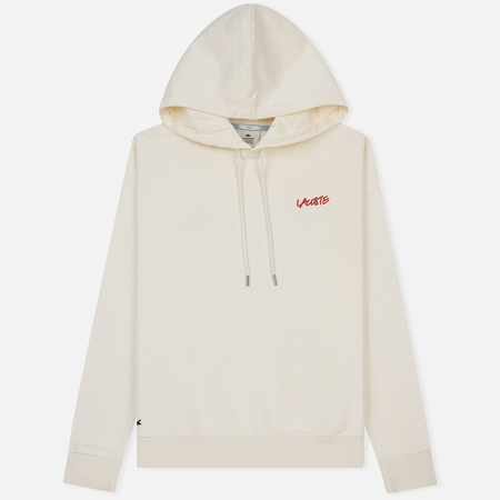 Мужская толстовка Lacoste Live Signature Embroidery Print Hoodie White/Red/Light Blue/Black