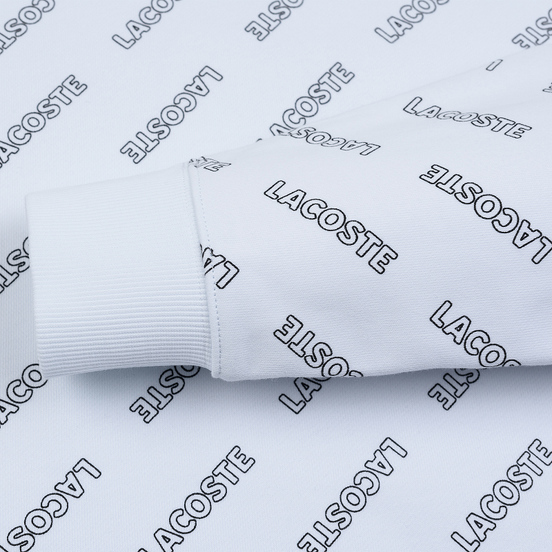 Мужская толстовка Lacoste Live Signature Print Fleece Hoodie White/Black