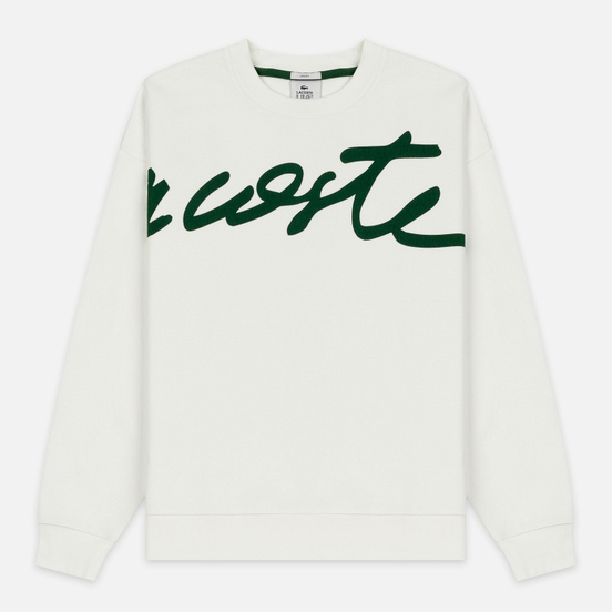 Мужская толстовка Lacoste Live Signature Texturised Fleece White/Green