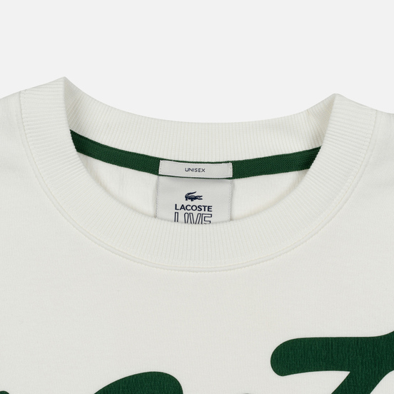 Мужская толстовка Lacoste Live Signature Texturised Fleece White/Green