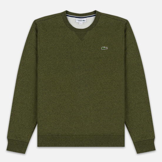 Мужская толстовка Lacoste Sport Crew Neck Solid Fleece Khaki Green