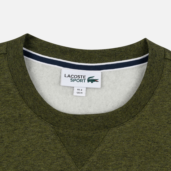 Мужская толстовка Lacoste Sport Crew Neck Solid Fleece Khaki Green
