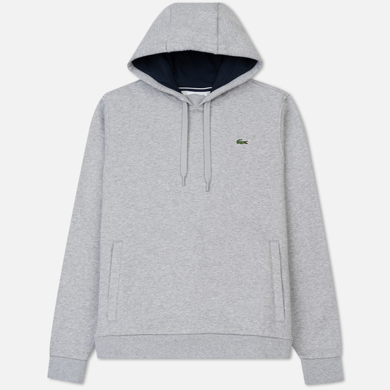Мужская толстовка Lacoste Sport Hooded Fleece Tennis Silver/Navy Blue
