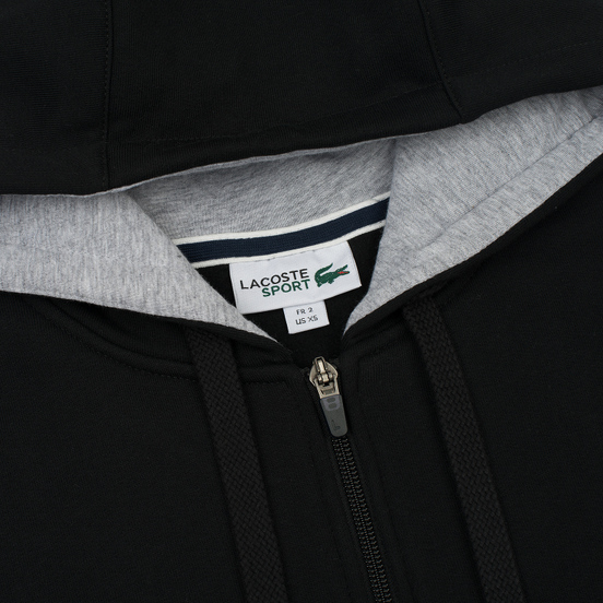 Мужская толстовка Lacoste Sport Tennis Hooded Zippered Black/Silver Chine