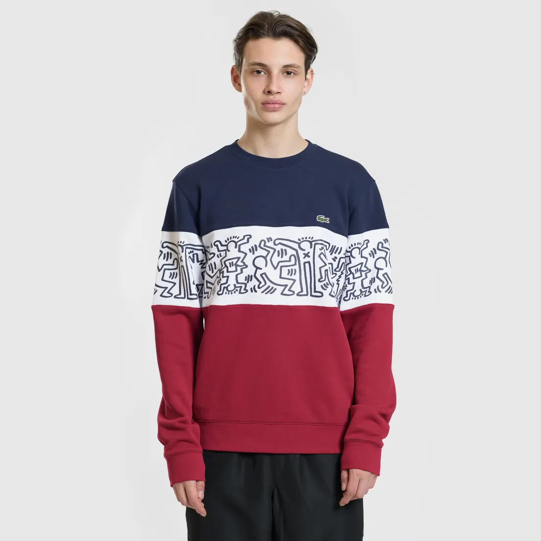 Lacoste Мужская толстовка x Keith Haring Print Crew Neck Colourblock