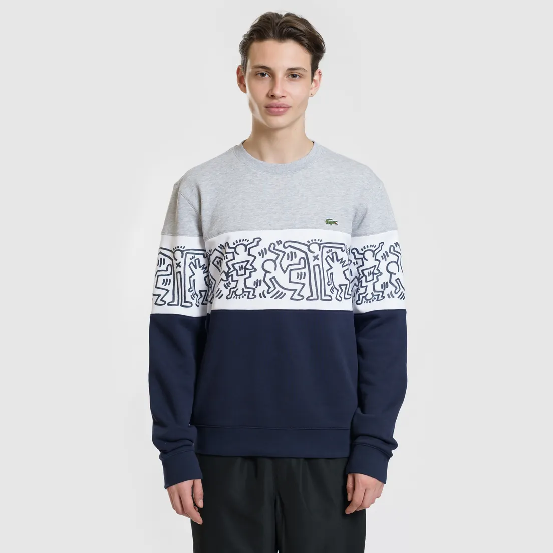 Lacoste Мужская толстовка x Keith Haring Print Crew Neck Colourblock