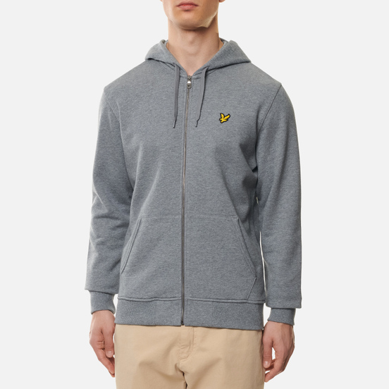 Мужская толстовка Lyle & Scott Zip Through Hoodie Mid Grey Marl