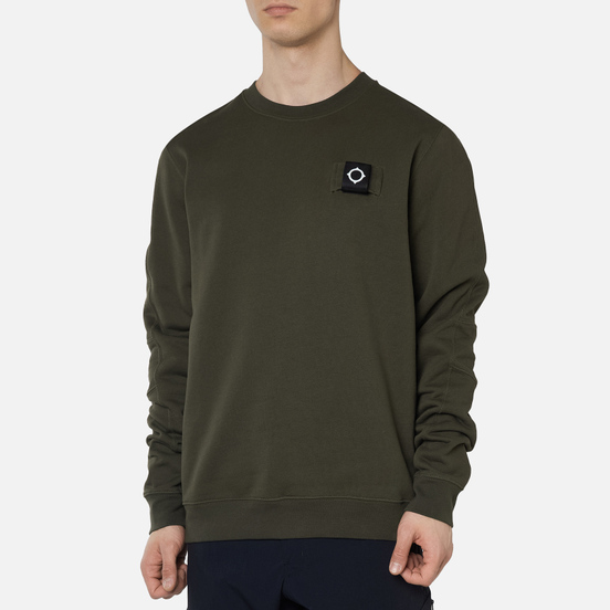Мужская толстовка MA.Strum Training Crew Diagonal Loopback Dark Khaki Green