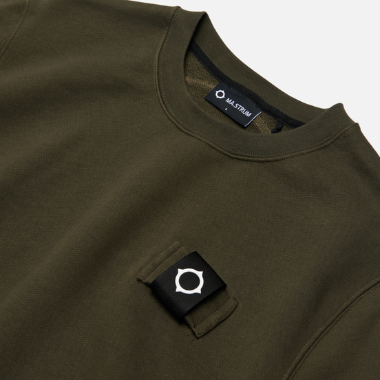 Мужская толстовка MA.Strum Training Crew Diagonal Loopback Dark Khaki Green
