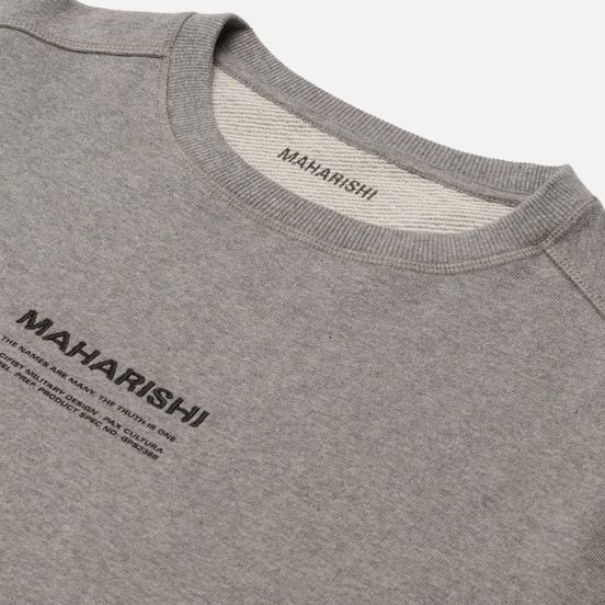 Мужская толстовка maharishi Organic Crew Military Type Embroidery Grey Marl