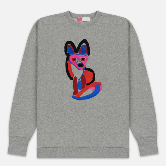 Мужская толстовка Maison Kitsune Acide Fox Embroidery Grey Melange