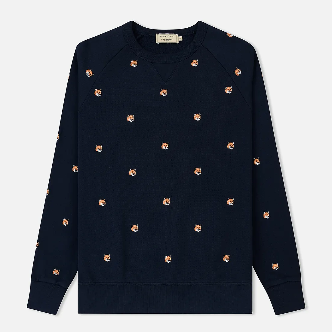 Maison Kitsune Мужская толстовка All Over Fox Head Patch Embroidery