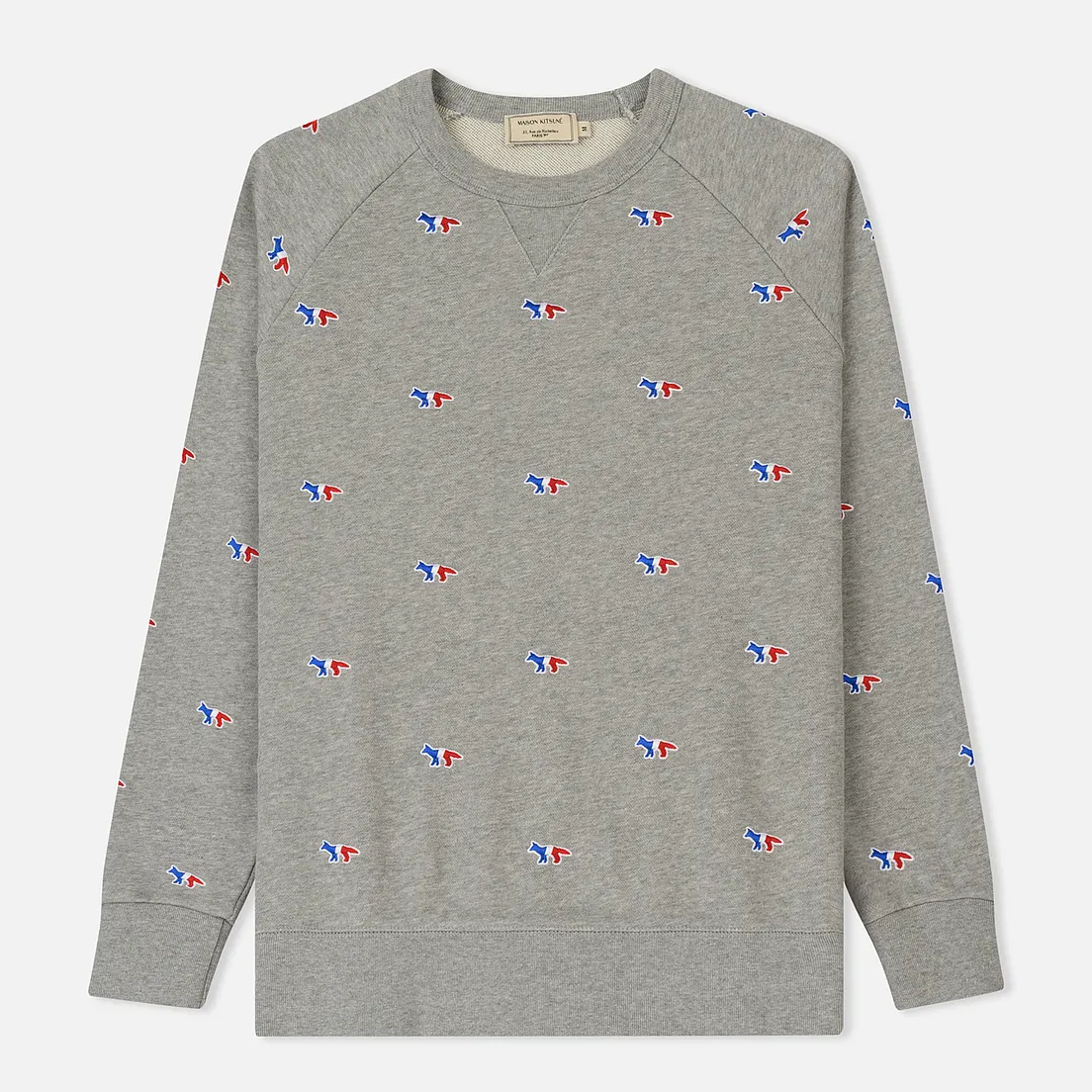Maison Kitsune Мужская толстовка All Over Tricolor Fox Patch Embroidery