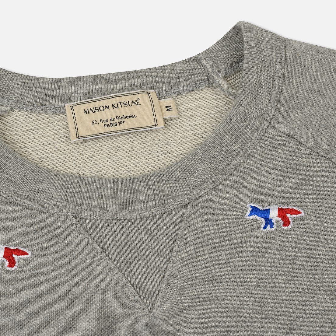 Maison Kitsune Мужская толстовка All Over Tricolor Fox Patch Embroidery